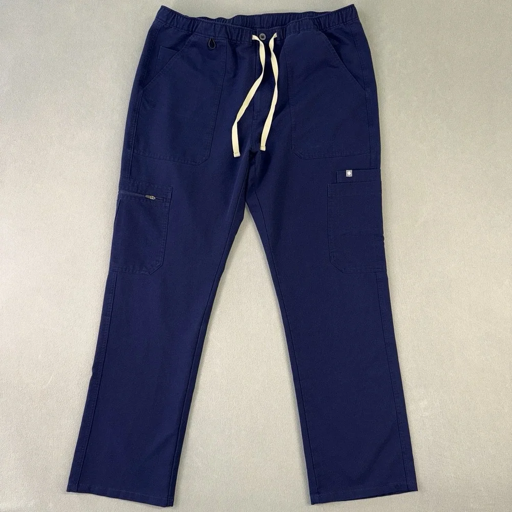 Men's FIGS Cairo Cargo Healthcare Nurse Scrub Pants Blue Size L